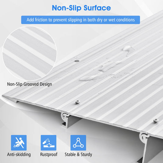 Goplus Door Threshold Ramp, 3" Rise Threshold Ramps for Doorways with Non-Slip Surface