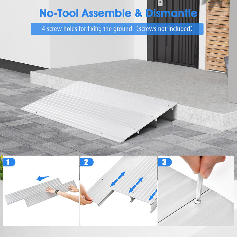 Load image into Gallery viewer, Goplus Door Threshold Ramp, 3&quot; Rise Threshold Ramps for Doorways with Non-Slip Surface
