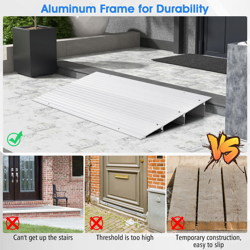 Load image into Gallery viewer, Goplus Door Threshold Ramp, 3&quot; Rise Threshold Ramps for Doorways with Non-Slip Surface
