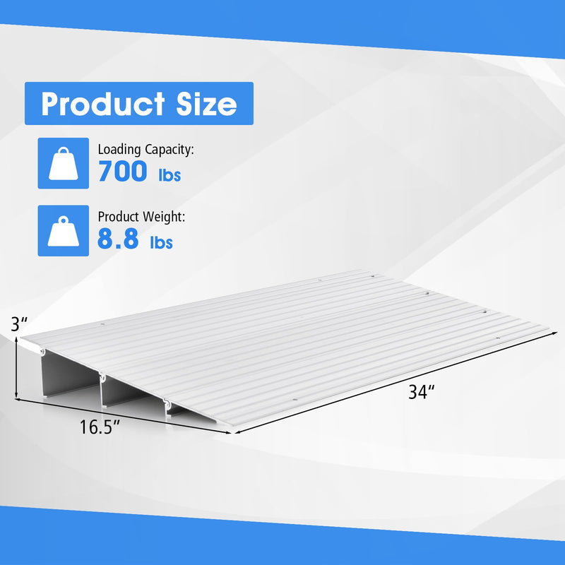 Load image into Gallery viewer, Goplus Door Threshold Ramp, 3&quot; Rise Threshold Ramps for Doorways with Non-Slip Surface
