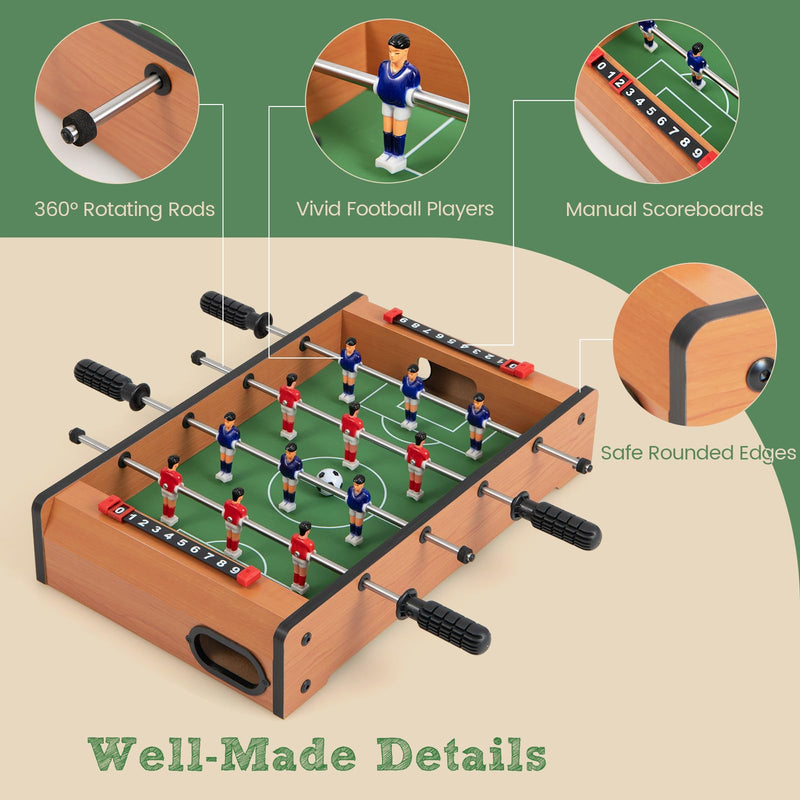 Load image into Gallery viewer, Goplus Foosball Table, 20 Inch Mini Tabletop Soccer Table with 2 Balls, Score Keepers, Portable Football Table for Kids
