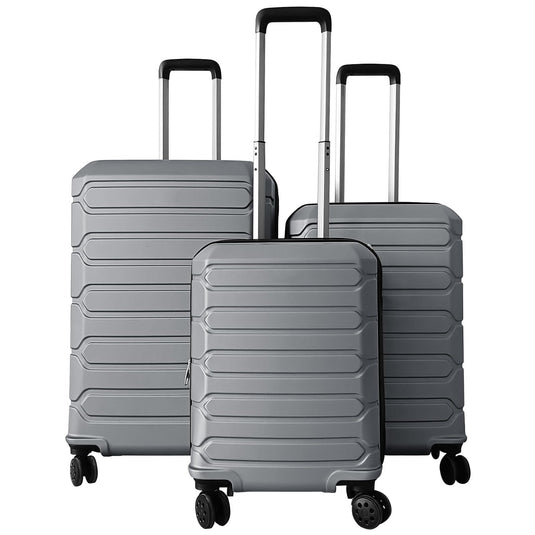 Goplus 20/24/28 Inch Lightweight Hardshell Suitcases with 360° Spinner Wheels(3 Piece Cross Stripe)