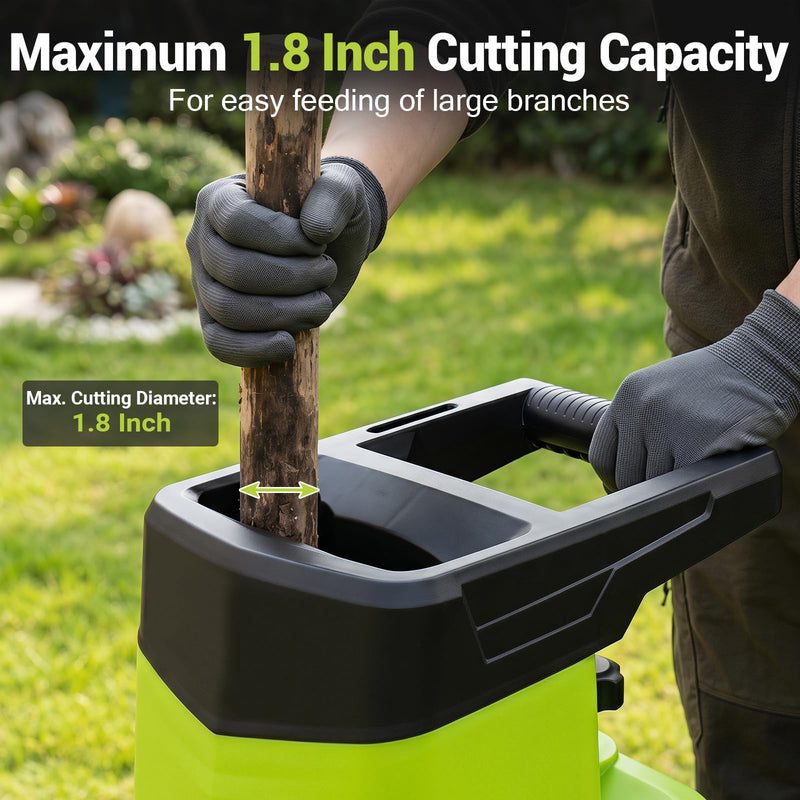 Load image into Gallery viewer, Goplus 15-Amp Electric Wood Chipper Shredder Mulcher w/1.8” Max Cutting Diameter &amp; 50L Collection Bag
