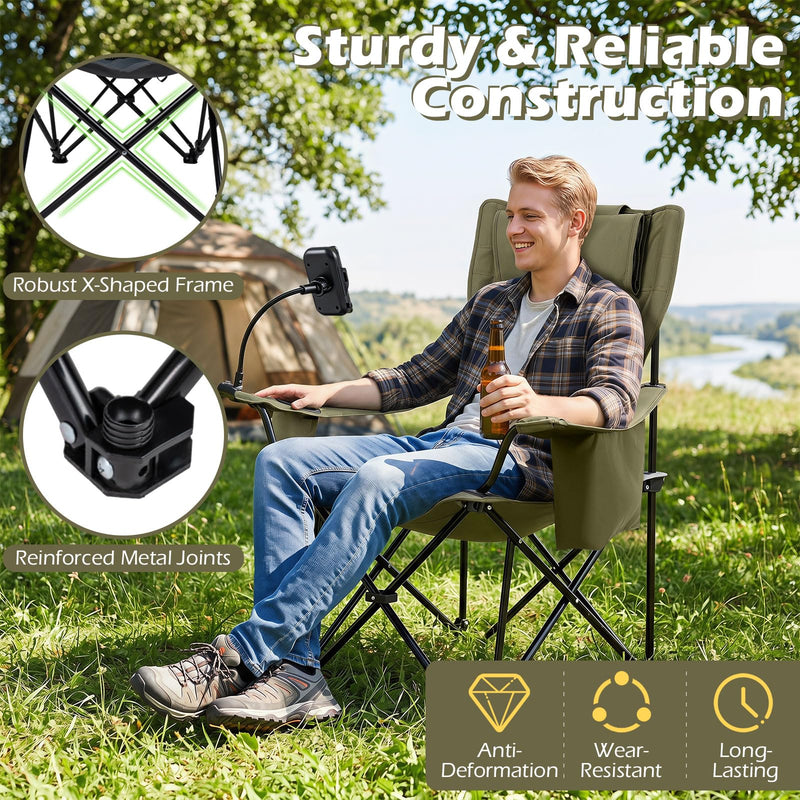 Load image into Gallery viewer, Goplus 2-in-1 Reclining Camping Chair w/Detachable Footrest &amp; 3-Level Adjustable Backrest
