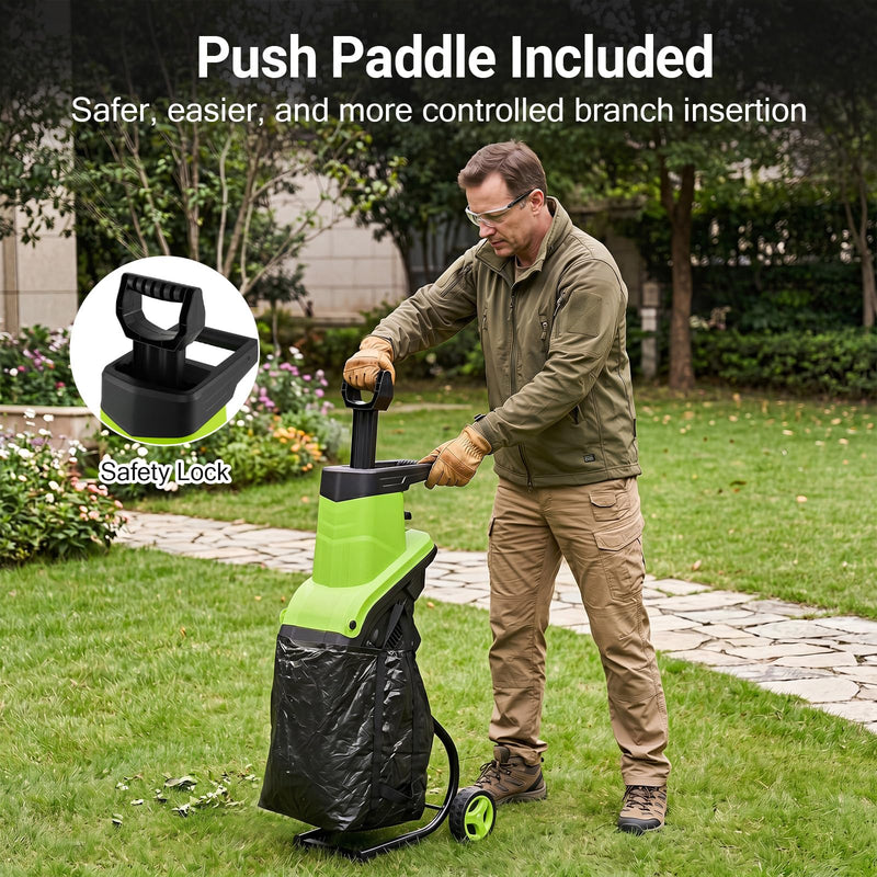 Load image into Gallery viewer, Goplus 15-Amp Electric Wood Chipper Shredder Mulcher w/1.8” Max Cutting Diameter &amp; 50L Collection Bag
