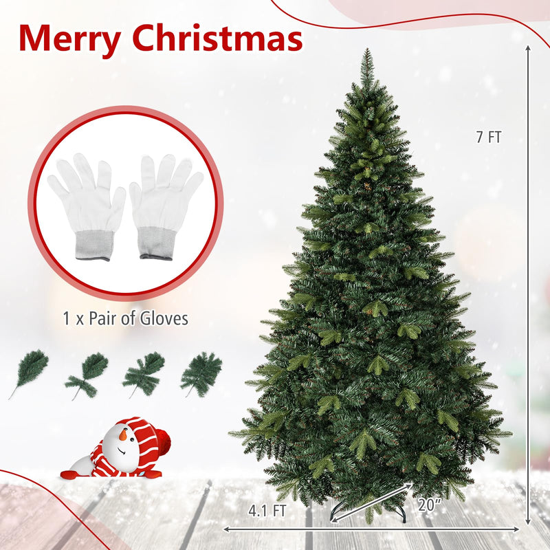 Load image into Gallery viewer, Goplus 5ft/6ft/7ft/8ft Artificial Christmas Tree | Hinged Unlit Full Xmas Tree with Realistic Tree Trunk &amp; Folding Metal Stand
