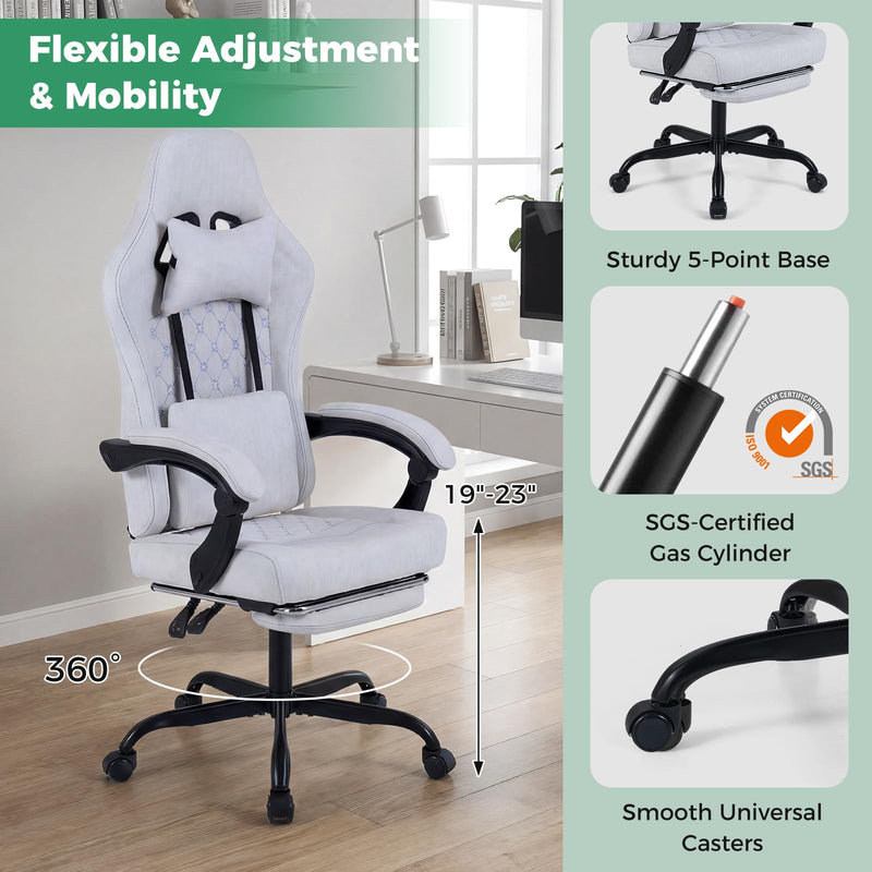 Load image into Gallery viewer, Goplus Gaming Chair Height Adjustable Computer Chair with Headrest Video Game Chair
