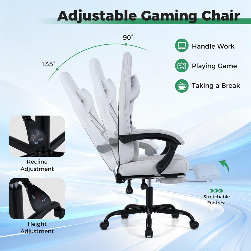 Load image into Gallery viewer, Goplus Gaming Chair Height Adjustable Computer Chair with Headrest Video Game Chair
