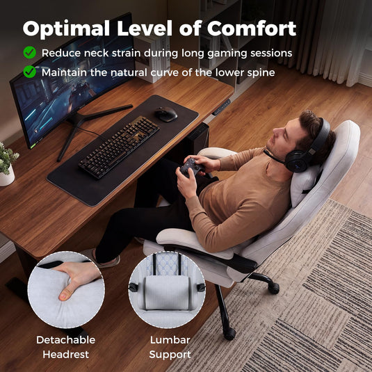 Goplus Gaming Chair Height Adjustable Computer Chair with Headrest Video Game Chair