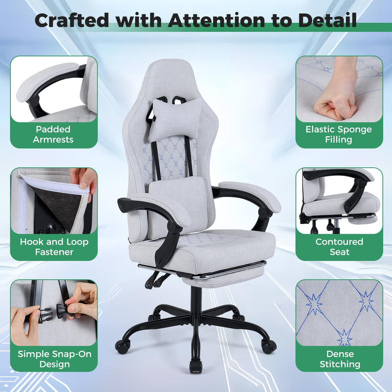 Load image into Gallery viewer, Goplus Gaming Chair Height Adjustable Computer Chair with Headrest Video Game Chair
