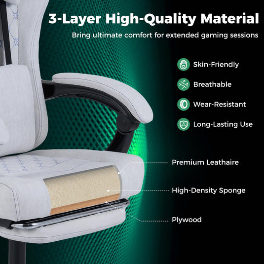 Goplus Gaming Chair Height Adjustable Computer Chair with Headrest Video Game Chair