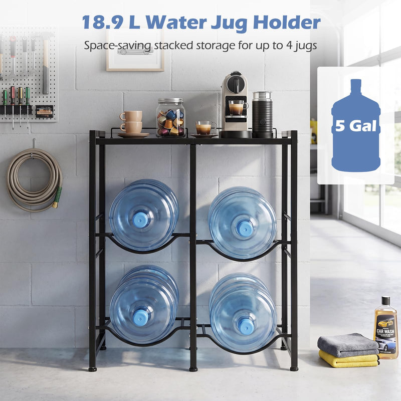 Load image into Gallery viewer, Goplus 5 Gallon/18.9 L Water Jug Holder for 4 Bottles (Large Top Shelf)
