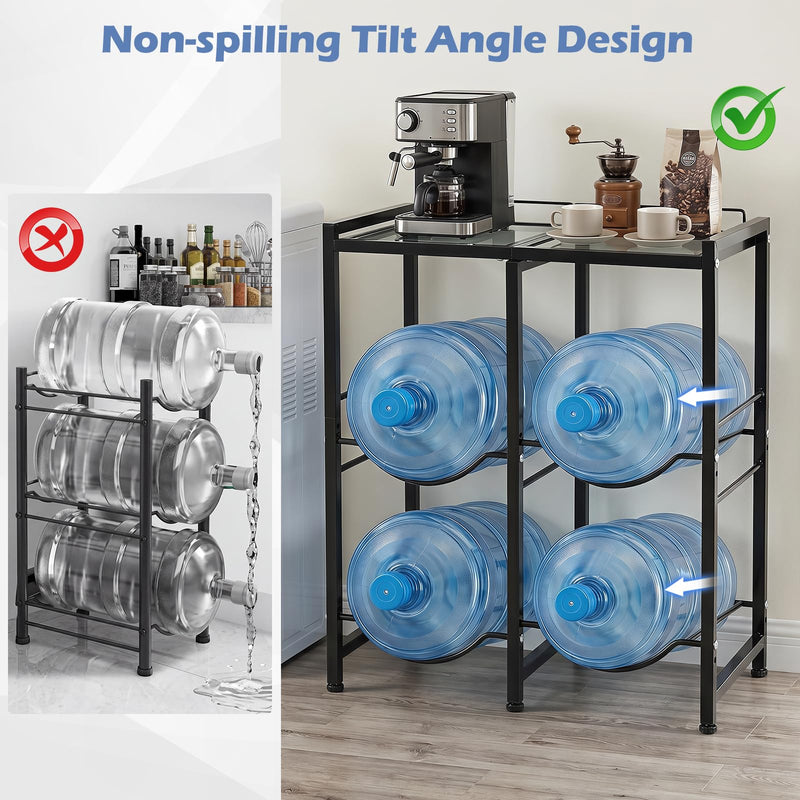 Load image into Gallery viewer, Goplus 5 Gallon/18.9 L Water Jug Holder for 4 Bottles (Large Top Shelf)
