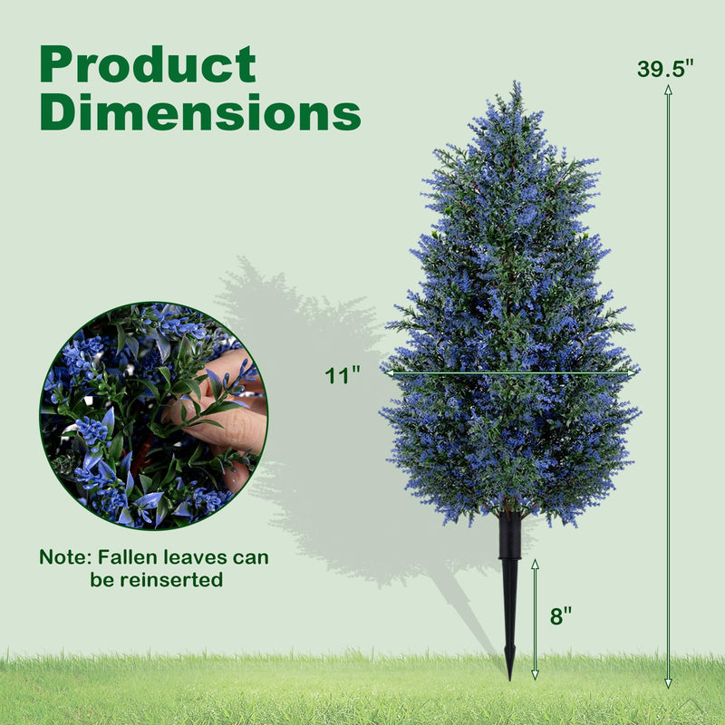 Load image into Gallery viewer, Goplus 2 Pack Artificial Lavender/Cypress Topiary Trees with Ground Spikes
