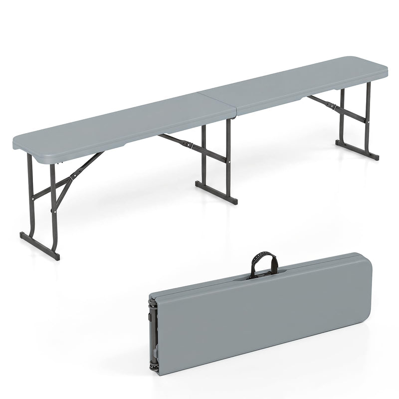 Load image into Gallery viewer, Goplus 6FT Folding Bench Plastic Portable Bench w/Carrying Handle
