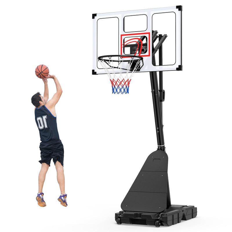 Load image into Gallery viewer, Goplus 4.9-10 FT Adjustable Portable Basketball Goal System w/Shatterproof PC Backboard
