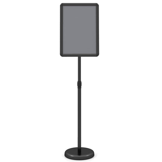 Goplus 11 x 17 Inch Height Adjustable Floor Standing Poster Stand with Snap-Open Frame & 360° Rotation