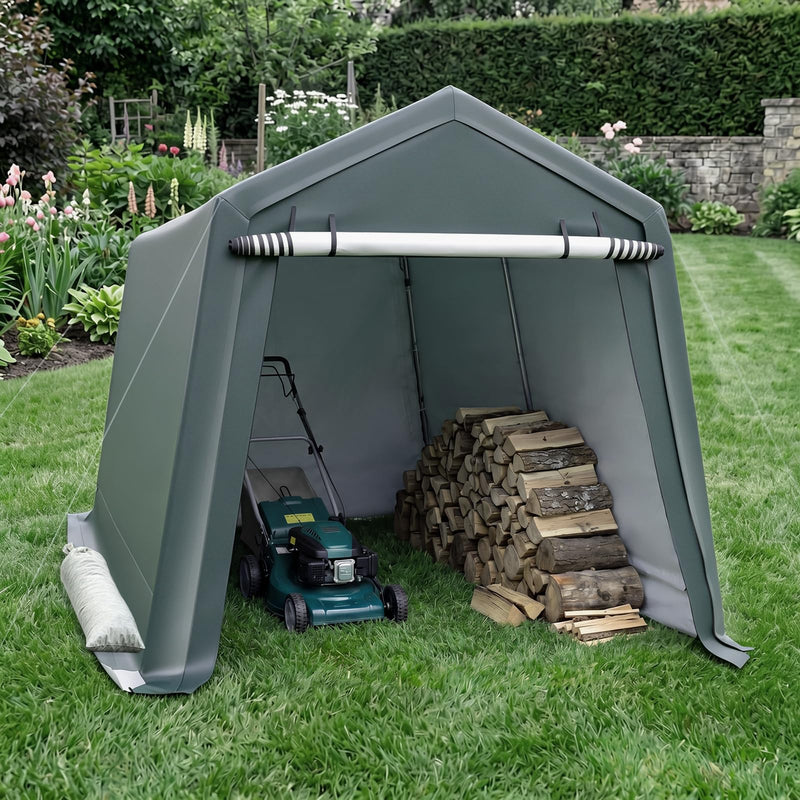 Load image into Gallery viewer, Outdoor Storage Shed | Patio Garage Carport w/ Roll-Up Zipper Door
