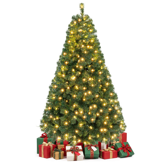 Goplus 6ft Pre-Lit Artificial Christmas Tree with 230 LED Lights and 735 PVC Tips