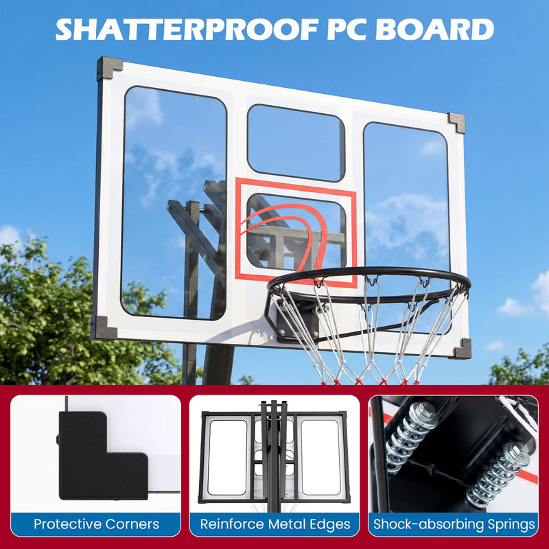 Load image into Gallery viewer, Goplus 4.9-10 FT Adjustable Portable Basketball Goal System w/Shatterproof PC Backboard
