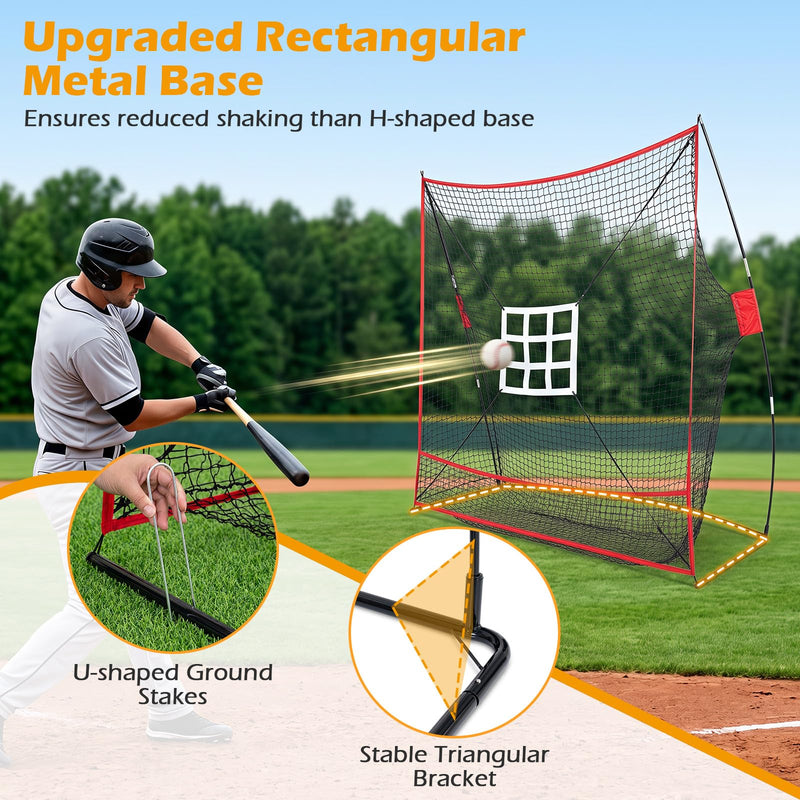 Load image into Gallery viewer, Goplus 7x7.4FT Extra Large Baseball Softball Practice Net w/Ball Collection
