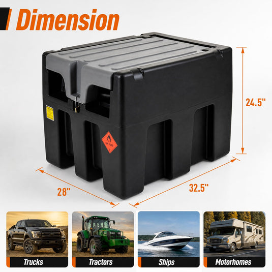 Goplus Portable Diesel Tank 53 Gallon Capacity & 13.2GMP | LLDPE Fuel Tank with 12V Electric Transfer Pump