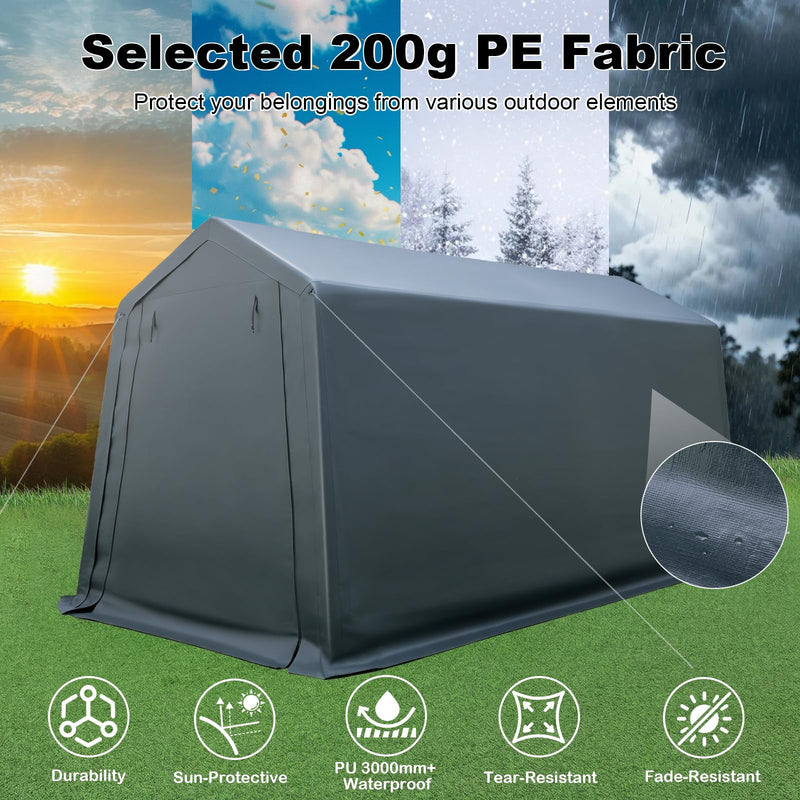 Load image into Gallery viewer, Outdoor Storage Shed | Patio Garage Carport w/ Roll-Up Zipper Door
