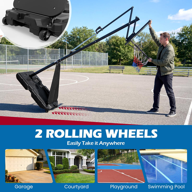 Load image into Gallery viewer, Goplus 4.9-10 FT Adjustable Portable Basketball Goal System w/Shatterproof PC Backboard
