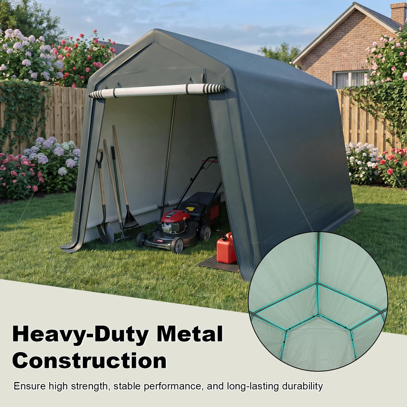 Load image into Gallery viewer, Outdoor Storage Shed | Patio Garage Carport w/ Roll-Up Zipper Door
