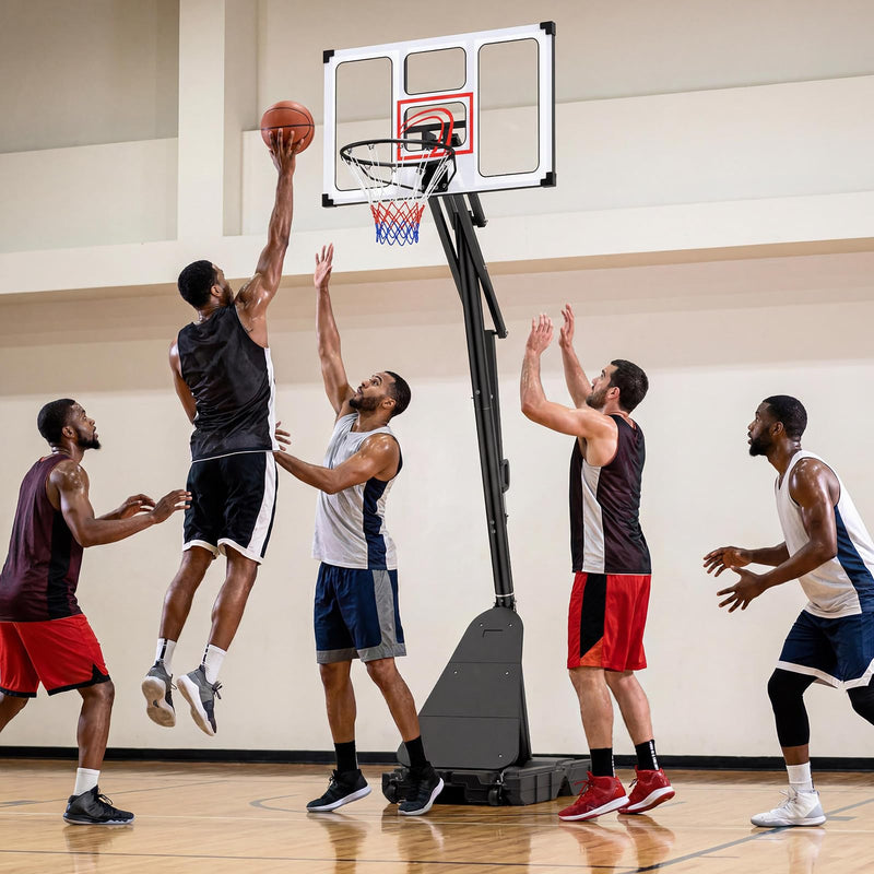 Load image into Gallery viewer, Goplus 4.9-10 FT Adjustable Portable Basketball Goal System w/Shatterproof PC Backboard
