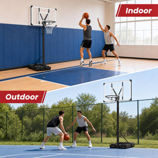 Goplus 10FT Basketball Hoop w/ 44'' Shatterproof PC Backboard for Adults