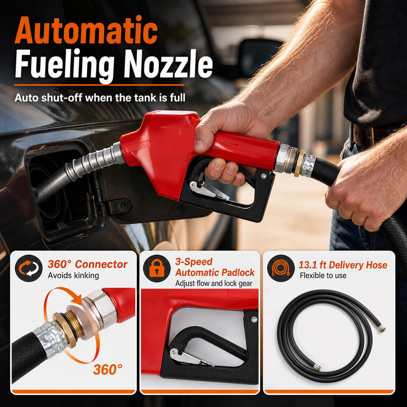 Load image into Gallery viewer, Goplus Portable Diesel Tank 53 Gallon Capacity &amp; 13.2GMP | LLDPE Fuel Tank with 12V Electric Transfer Pump
