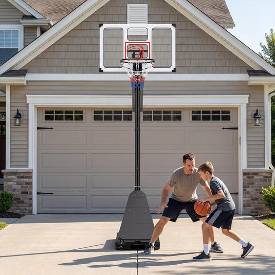 Goplus 4.9-10 FT Adjustable Portable Basketball Goal System w/Shatterproof PC Backboard