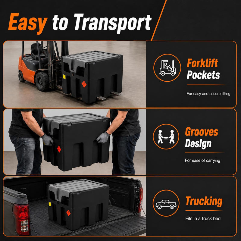 Load image into Gallery viewer, Goplus Portable Diesel Tank 53 Gallon Capacity &amp; 13.2GMP | LLDPE Fuel Tank with 12V Electric Transfer Pump
