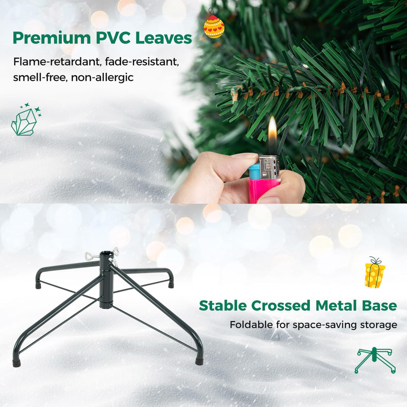 Load image into Gallery viewer, Goplus 6ft Pre-Lit Artificial Christmas Tree with 230 LED Lights and 735 PVC Tips
