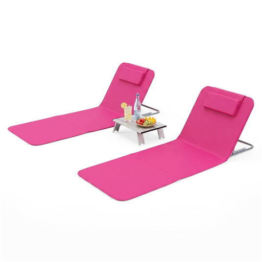 Goplus Beach Chairs with Side Table