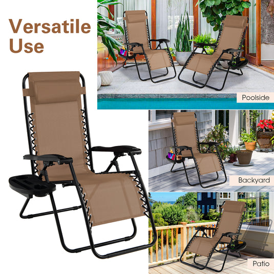 Goplus Folding Zero Gravity Reclining Lounge Chairs