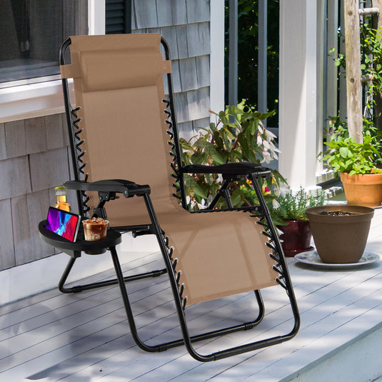 Goplus Folding Zero Gravity Reclining Lounge Chairs