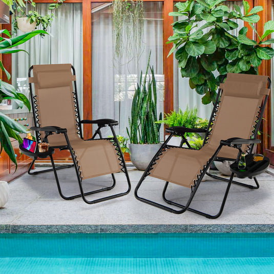 Goplus Folding Zero Gravity Reclining Lounge Chairs