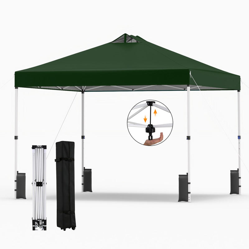 Load image into Gallery viewer, Goplus 10 x 10 FT Pop up Canopy Tent w/ 1 Button Push Sandbags &amp; Roller Bag
