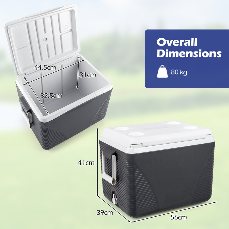 Load image into Gallery viewer, Goplus 43.3 Quart Portable Hard Cooler with Handles and 4 Cup Holders
