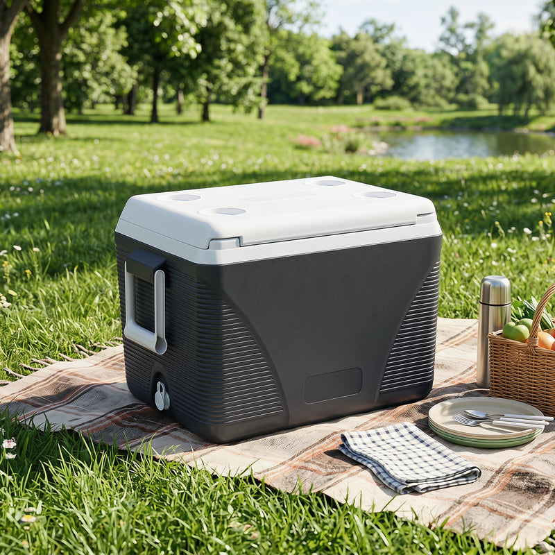 Load image into Gallery viewer, Goplus 43.3 Quart Portable Hard Cooler with Handles and 4 Cup Holders

