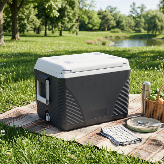 Goplus 43.3 Quart Portable Hard Cooler with Handles and 4 Cup Holders