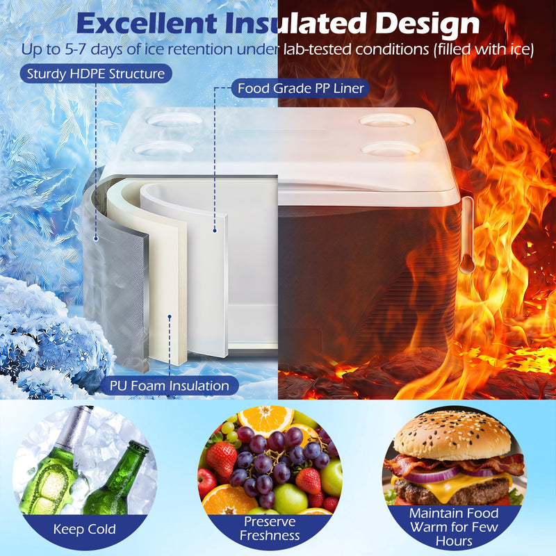 Load image into Gallery viewer, Goplus 43.3 Quart Portable Hard Cooler with Handles and 4 Cup Holders
