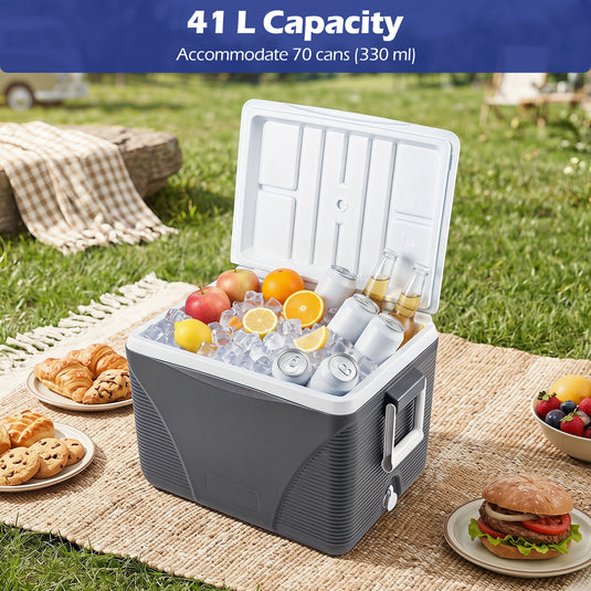 Goplus 43.3 Quart Portable Hard Cooler with Handles and 4 Cup Holders