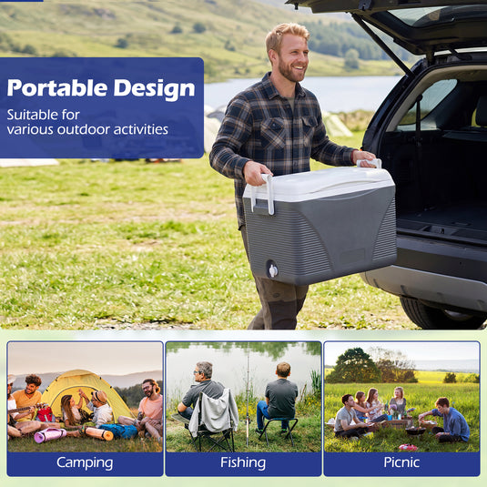 Goplus 43.3 Quart Portable Hard Cooler with Handles and 4 Cup Holders