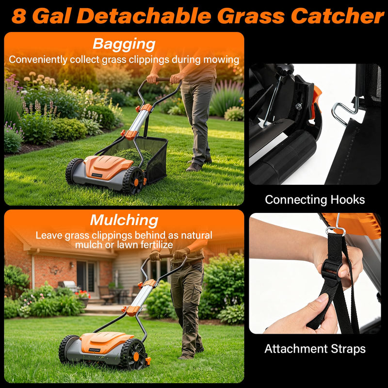 Load image into Gallery viewer, Goplus 16 Inch 5-Blade Push Reel Lawn Mower | Walk-Behind Manual Cordless Grass Cutter
