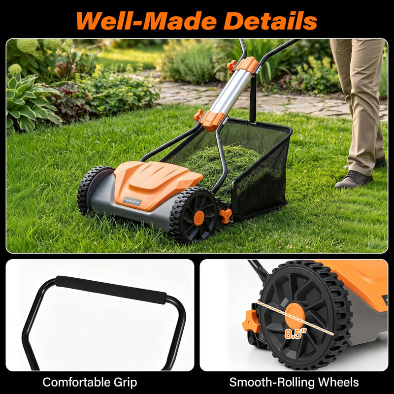 Load image into Gallery viewer, Goplus 16 Inch 5-Blade Push Reel Lawn Mower | Walk-Behind Manual Cordless Grass Cutter
