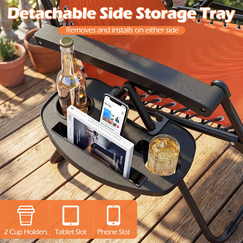 Load image into Gallery viewer, Goplus Zero Gravity Chair with Adjustable Backrest &amp; Pillow, Cup Holder Tray
