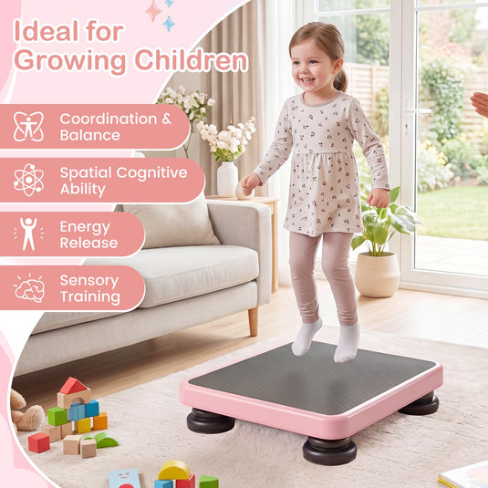 Goplus 24" x 20" Mini Trampoline with Elastic Rope | Rebounder Bouncing Board
